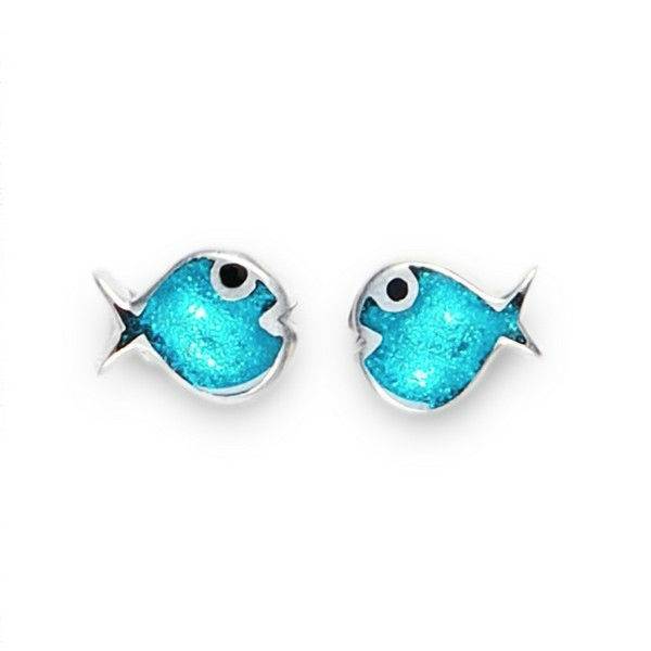 Turquoise Bubble Fish Stud Earrings | The Jewellery Stop