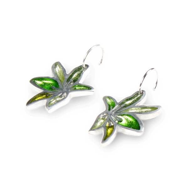 Lime Orchid Creole Earrings