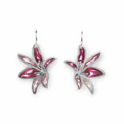 Pink Orchid Creole Earrings