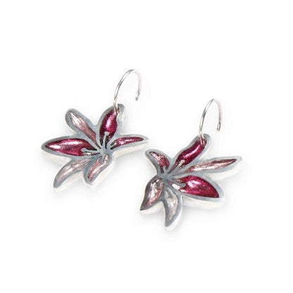 Pink Orchid Creole Earrings