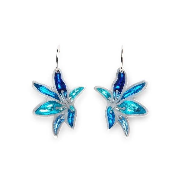 Turquoise Orchid Creole Earrings | The Jewellery Stop
