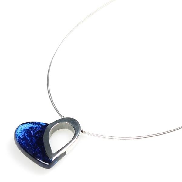 Blue Loop Heart Pendant