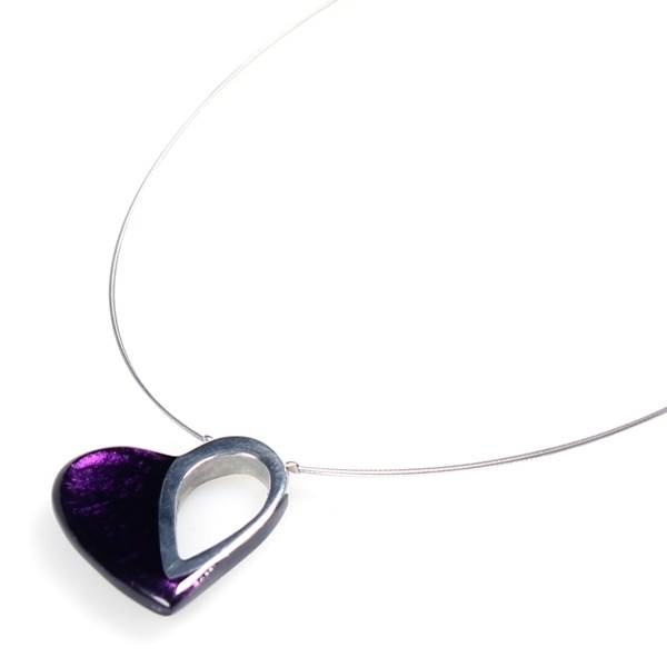 Purple Loop Heart Pendant