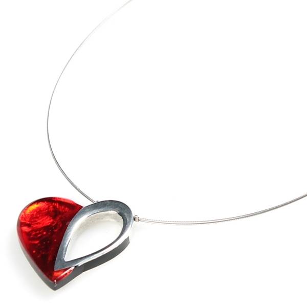 Red Loop Heart Pendant
