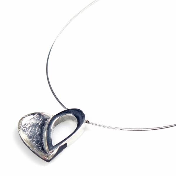 Silver Loop Heart Pendant