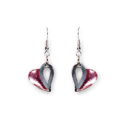 Rose Loop Heart Fish Hook Earrings | The Jewellery Stop