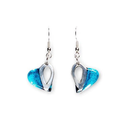 Turquoise Loop Heart Fish Hook Earrings | The Jewellery Stop