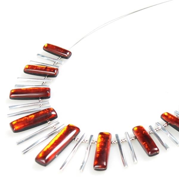 Orange Matchsticks Necklace