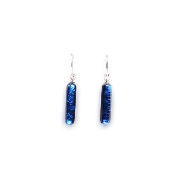 Navy Matchsticks Creole Earrings | The Jewellery Stop