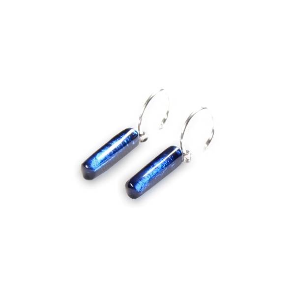 Navy Matchsticks Creole Earrings | The Jewellery Stop