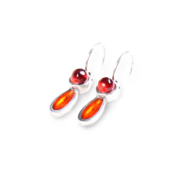 Orange Daisy Creole Earrings
