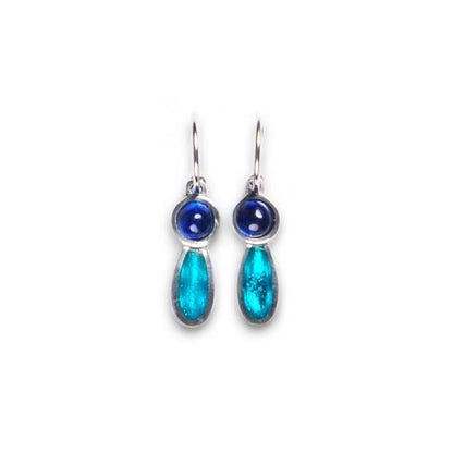 Teal Daisy Creole Earrings | The Jewellery Stop