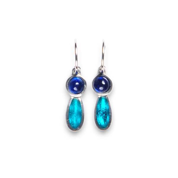 Teal Daisy Creole Earrings | The Jewellery Stop