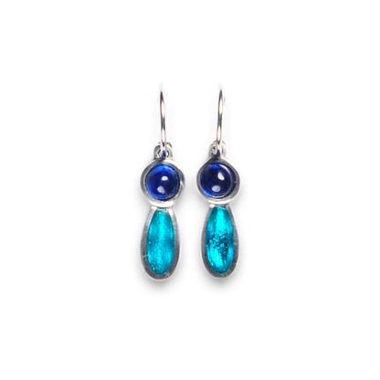 Teal Daisy Creole Earrings | The Jewellery Stop