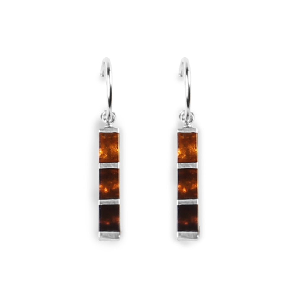 Mustard Pewter Stripes Creole Earrings | The Jewellery Stop