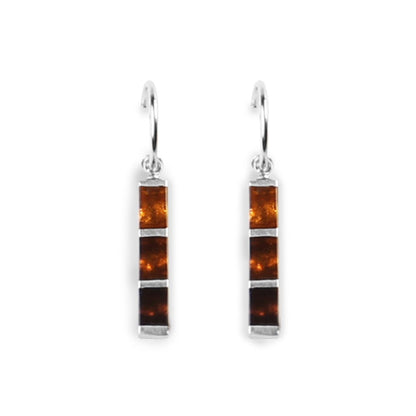 Mustard Pewter Stripes Creole Earrings | The Jewellery Stop