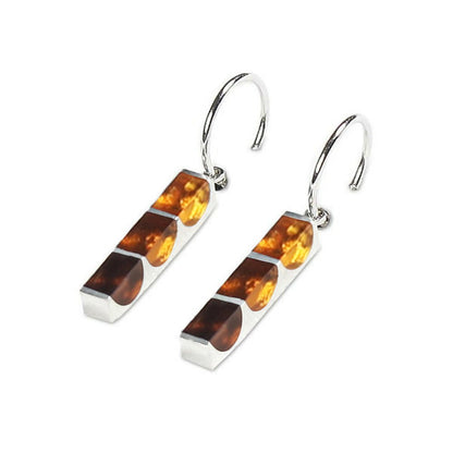 Mustard Pewter Stripes Creole Earrings | The Jewellery Stop