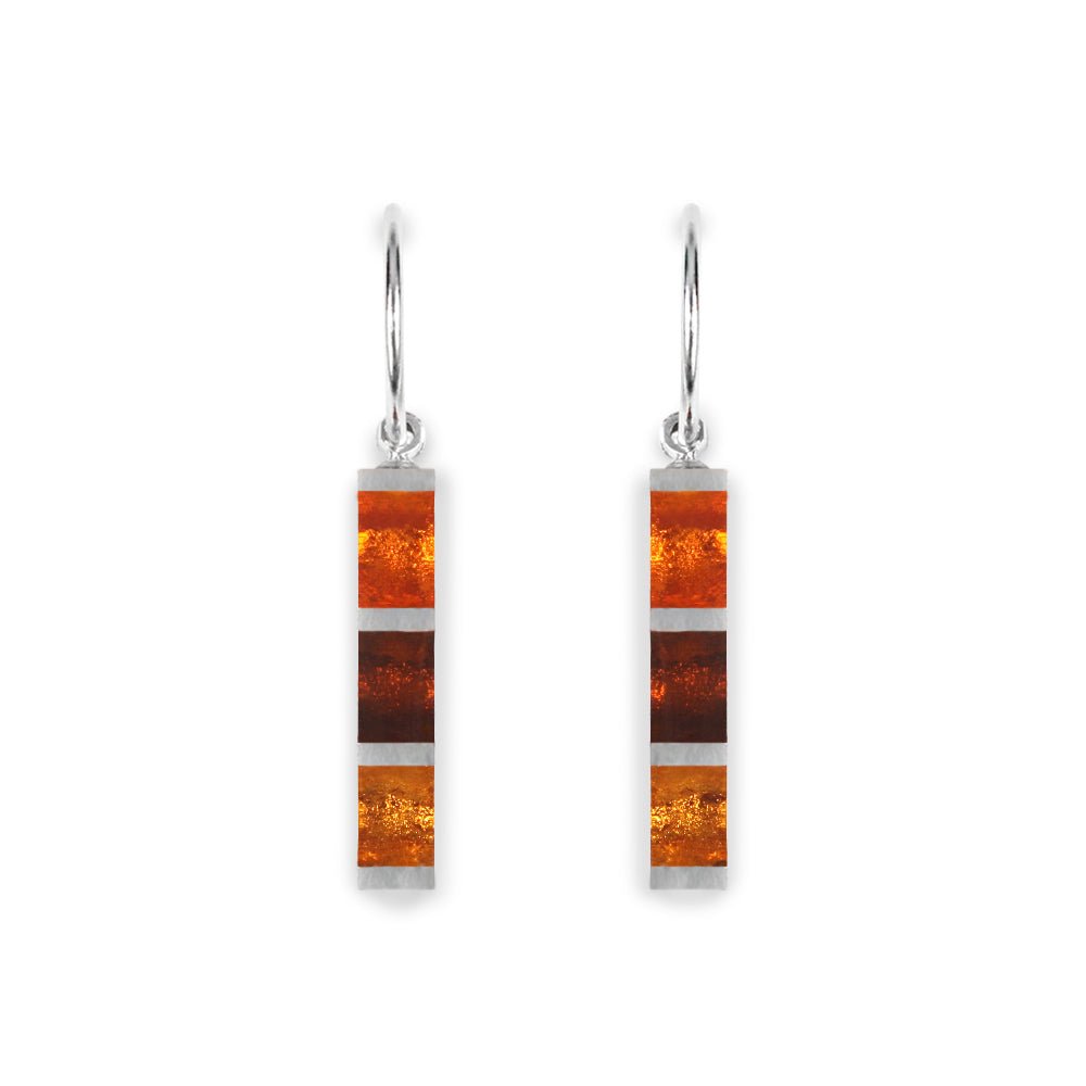 Paprika Pewter Stripes Creole Earrings | The Jewellery Stop
