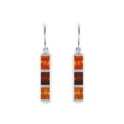 Paprika Pewter Stripes Creole Earrings | The Jewellery Stop
