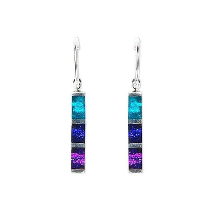 Peacock Pewter Stripes Creole Earrings | The Jewellery Stop