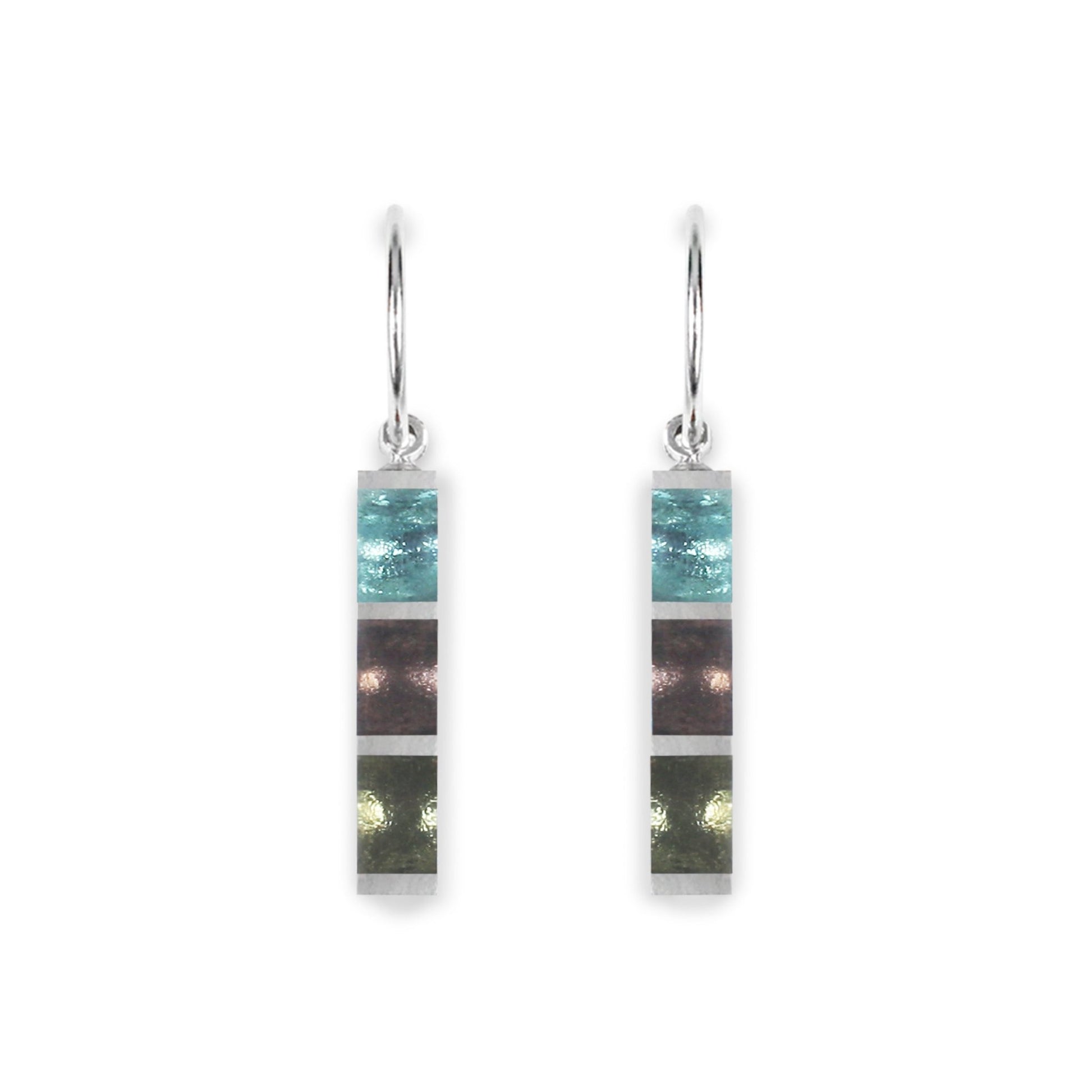 Pear Pewter Stripes Creole Earrings | The Jewellery Stop