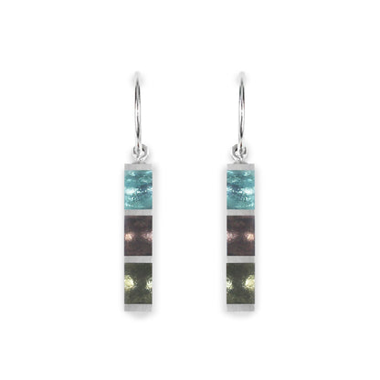 Pear Pewter Stripes Creole Earrings | The Jewellery Stop