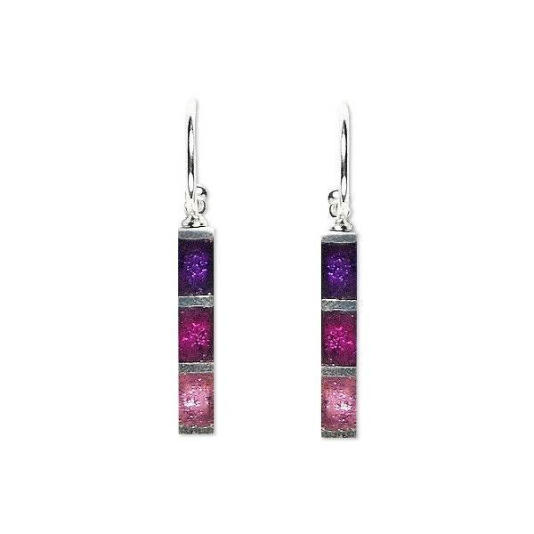 Purple Pewter Stripes Creole Earrings | The Jewellery Stop