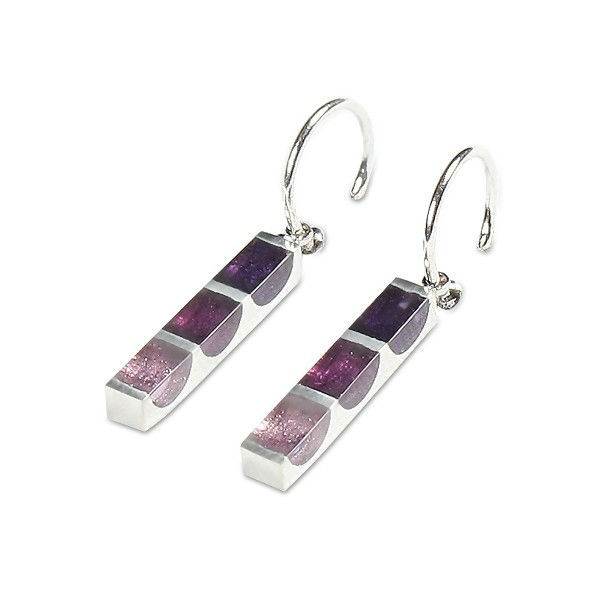 Purple Pewter Stripes Creole Earrings | The Jewellery Stop