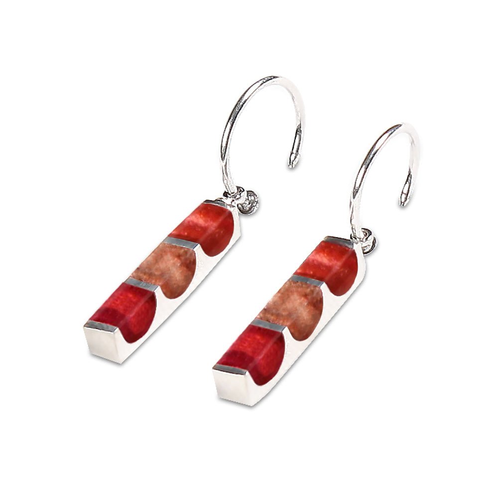 Rose Pewter Stripes Creole Earrings | The Jewellery Stop