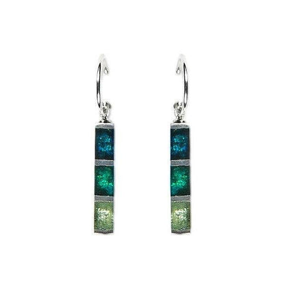 Teal Pewter Stripes Creole Earrings | The Jewellery Stop