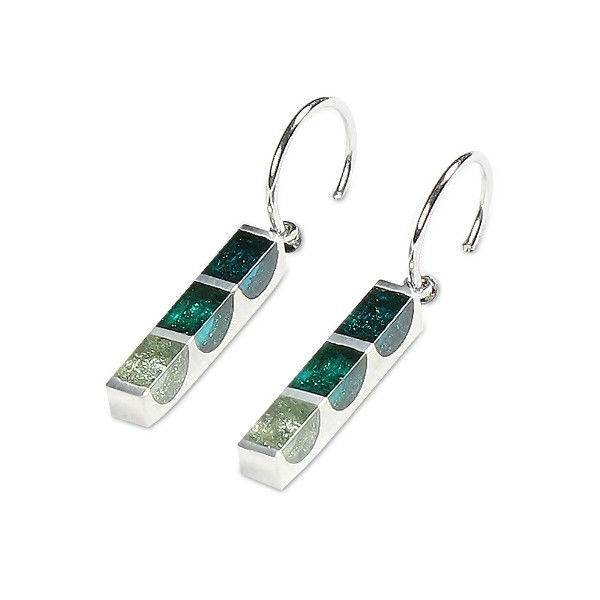 Teal Pewter Stripes Creole Earrings | The Jewellery Stop