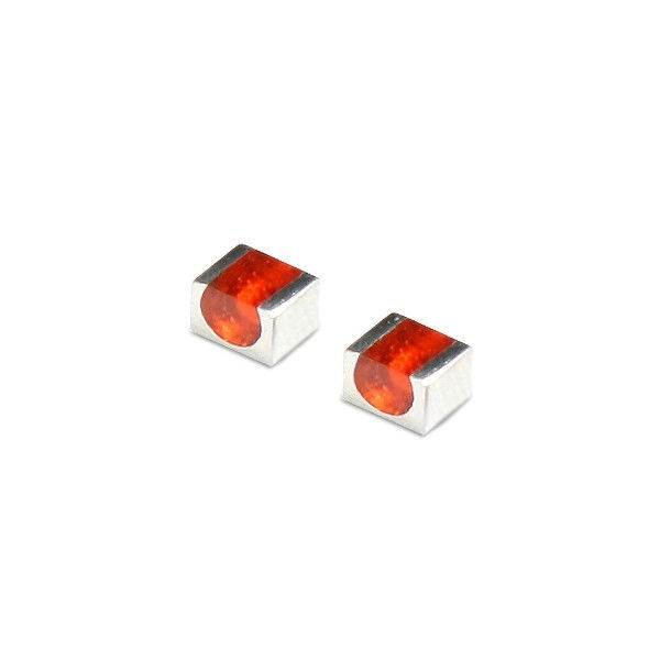 Orange Pewter Stripes Stud Earrings | The Jewellery Stop