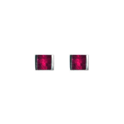 Pink Pewter Stripes Stud Earrings | The Jewellery Stop