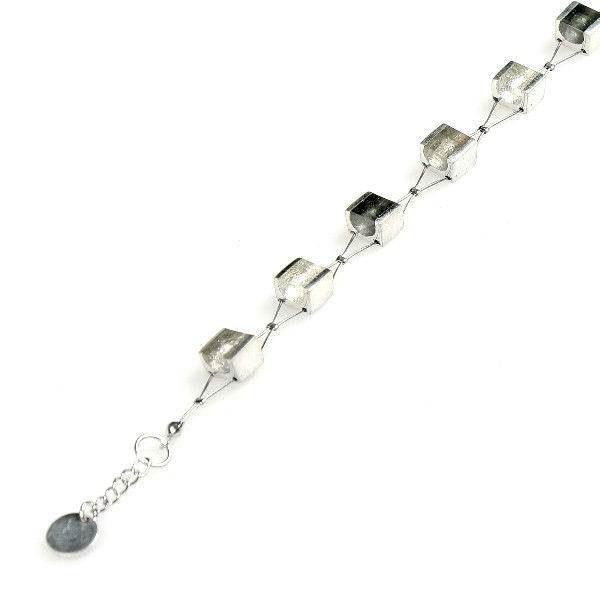 Black Pewter Stripes Bracelet | The Jewellery Stop