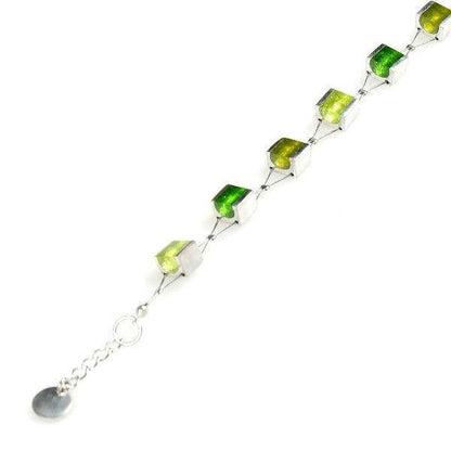 Lime Pewter Stripes Bracelet