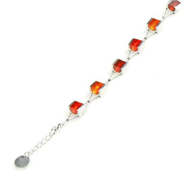 Orange Pewter Stripes Bracelet | The Jewellery Stop