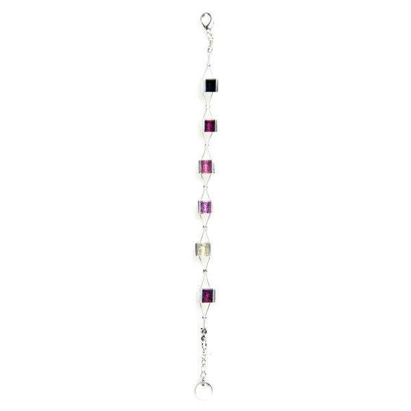 Purple Pewter Stripes Bracelet | The Jewellery Stop