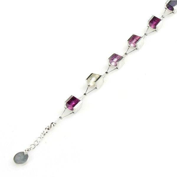 Purple Pewter Stripes Bracelet | The Jewellery Stop