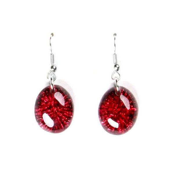 Raspberry Fireworks Fish Hook Earrings | The Jewellery Stop