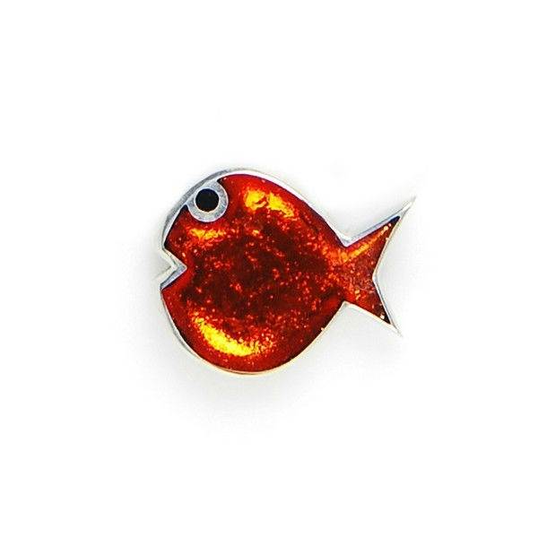 Orange Bubble Fish Brooch
