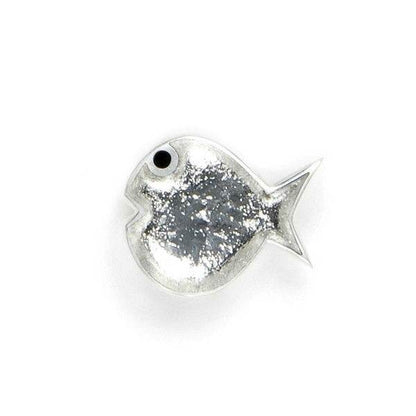 Silver Bubble Fish Brooch