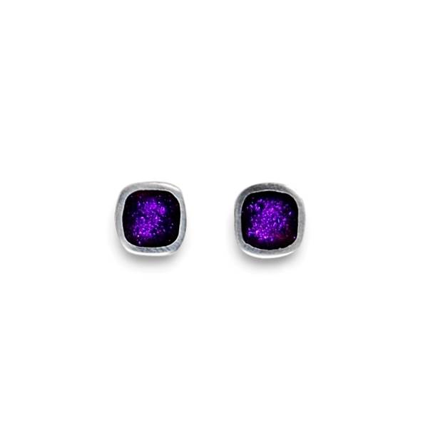 Peacock Textured Stack Cushion Stud Earrings | The Jewellery Stop