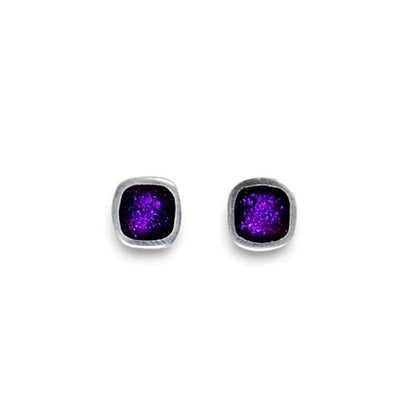 Peacock Textured Stack Cushion Stud Earrings | The Jewellery Stop