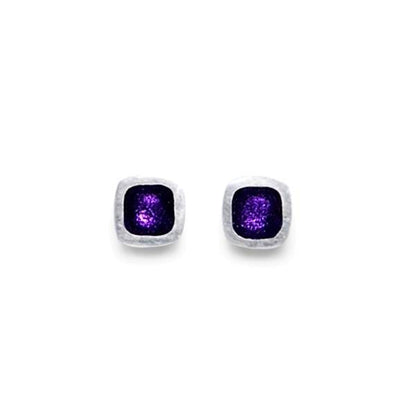 Purple Textured Stack Cushion Stud Earrings | The Jewellery Stop