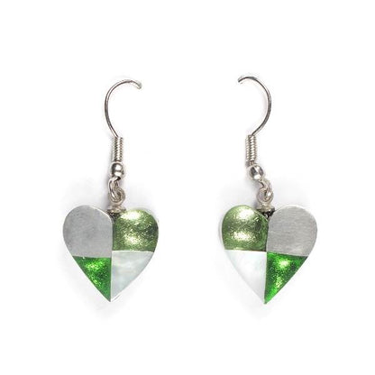 Pineapple Mosaic Heart Fish Hook Earrings | The Jewellery Stop