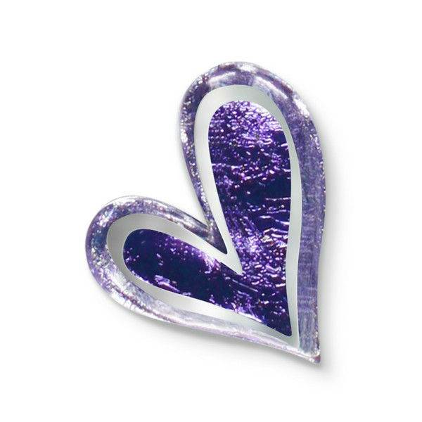 Lavender Linear Heart Brooch