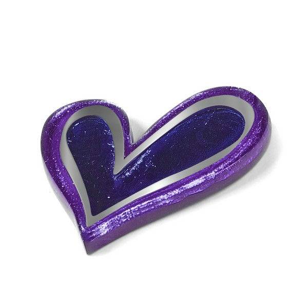 Lavender Linear Heart Brooch