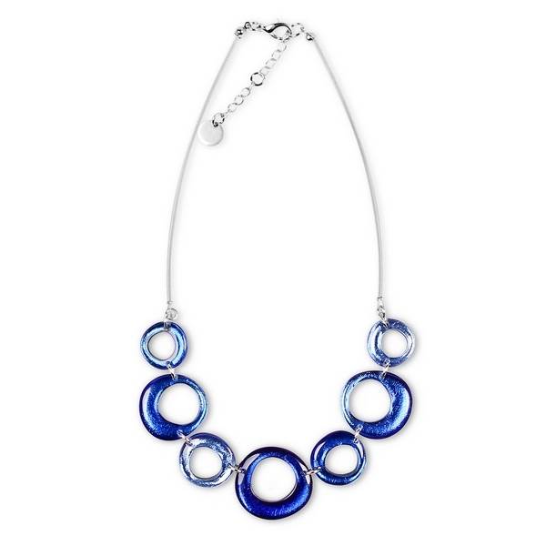 Cobalt Hollow Circles Necklace