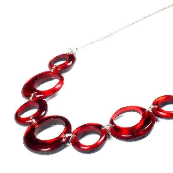 Red Hollow Circles Necklace