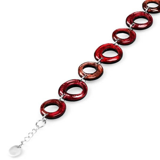 Burgundy Hollow Circles Bracelet | The Jewellery Stop